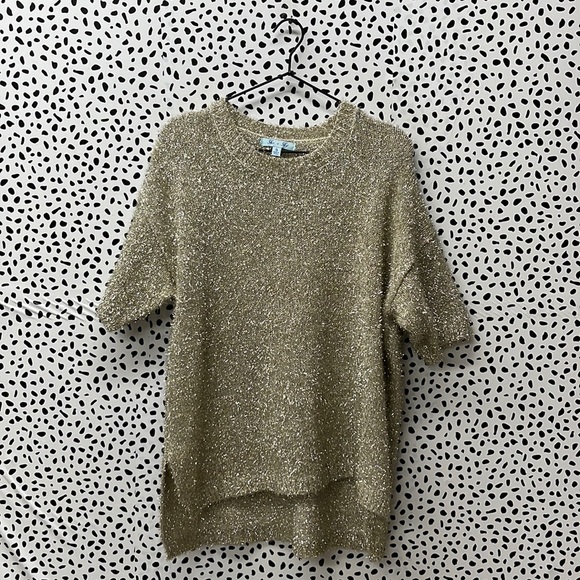 She + Sky Metallic Sparkly Oversized Sweater - Picture 1 of 5